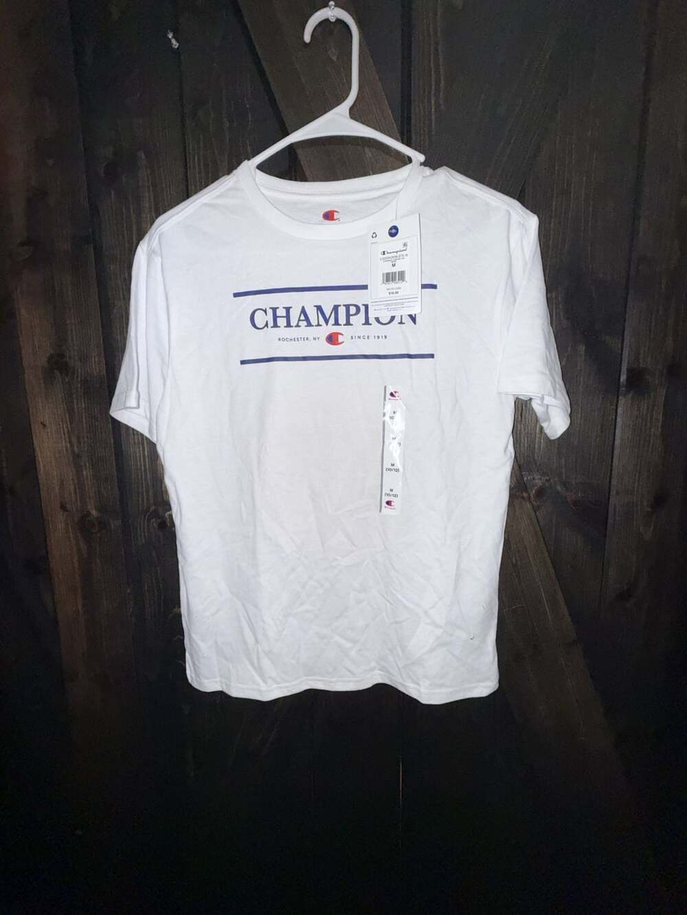 Champion Oversized Graphic Tee Size M (10/12) White Cotton